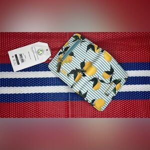 ✨🥳 NEW - Time and Tru - Lemon Print Clutch Wallet - Blue and Yellow - Key Holder